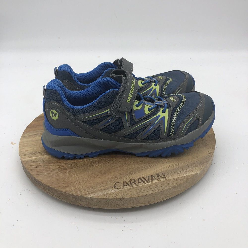 Merrell Carpa Bolt Hiking Shoes Boys Blue Green 1.5 Sneakers Outdoor Hiking